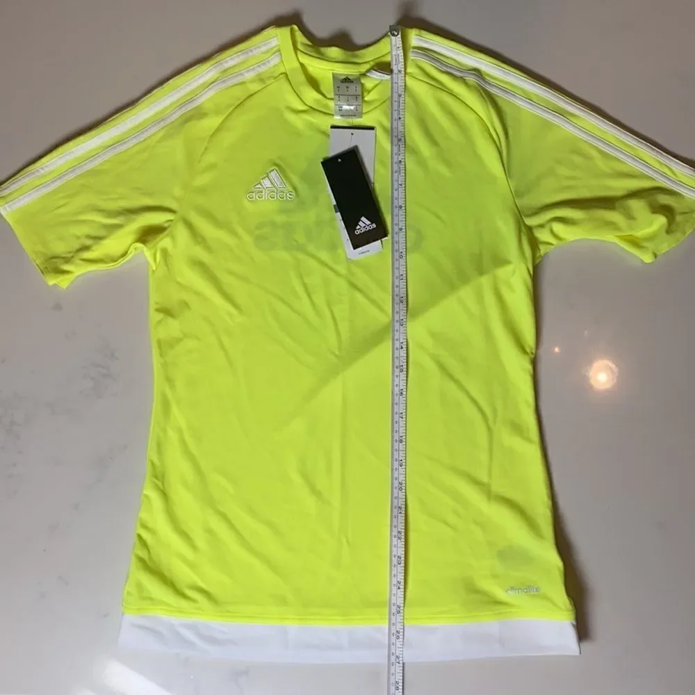 Adidas Men’s Yellow with White Detail Jersey T-Shirt Size S NWT